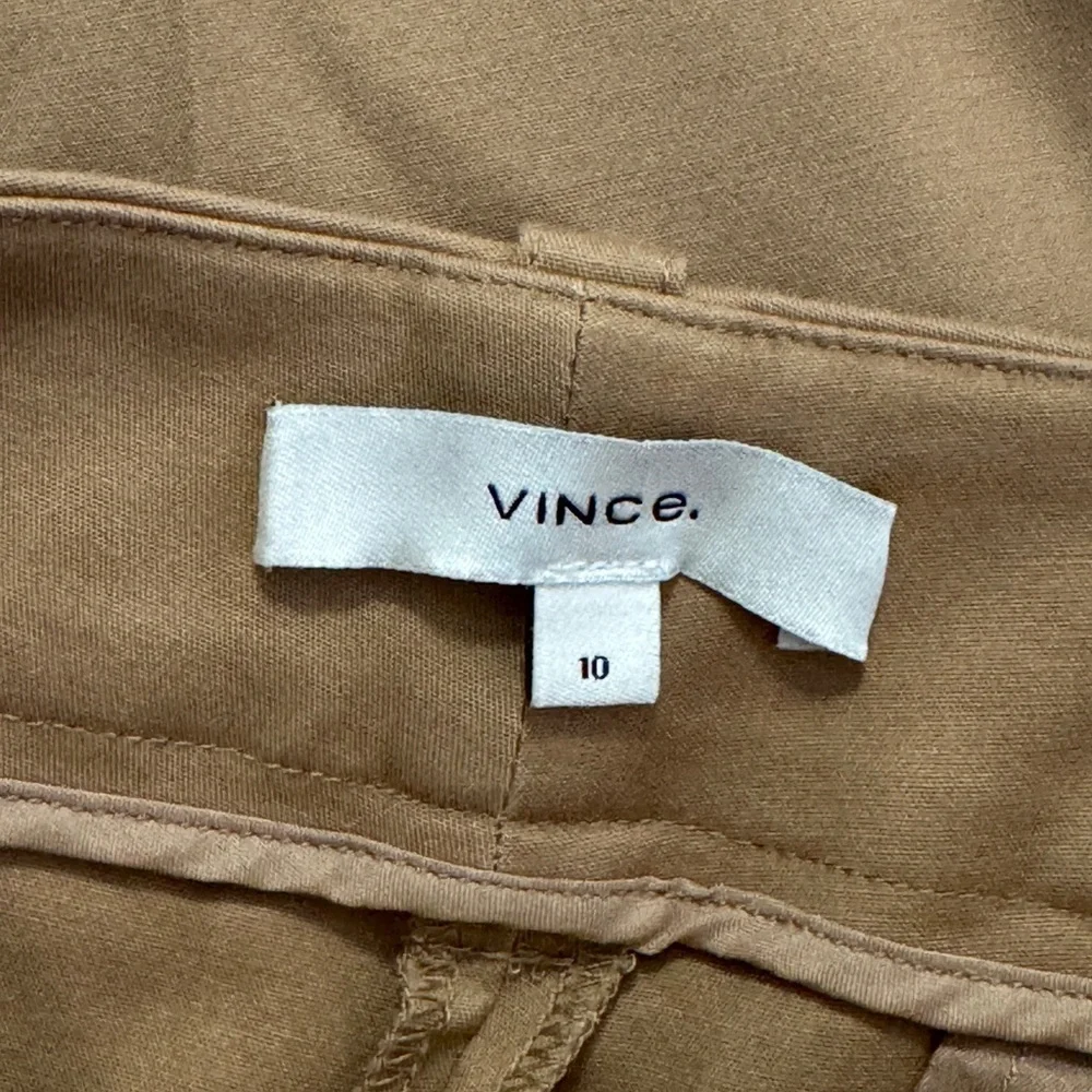 VINCE ALMOND COLOR CROPPED CIGARETTE TROUSER PANTS SZ 10 - Picture 5 of 6